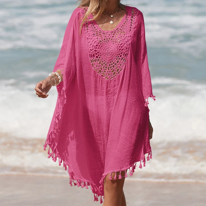 Women's Handmade Crochet Splicing Swimsuit Cover-Ups