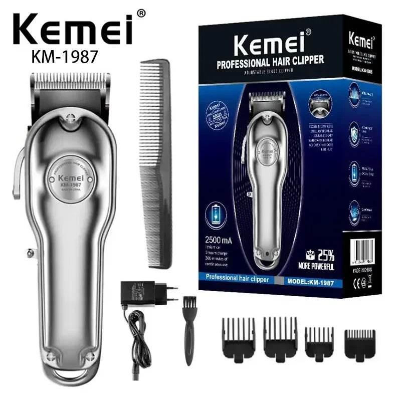 Kemei KM-1987 Electric Hair Clipper Fast Charging and 5 Hours Long Time Working Hair Trimmer Hair Cutting Machine for Men - Empire P.E