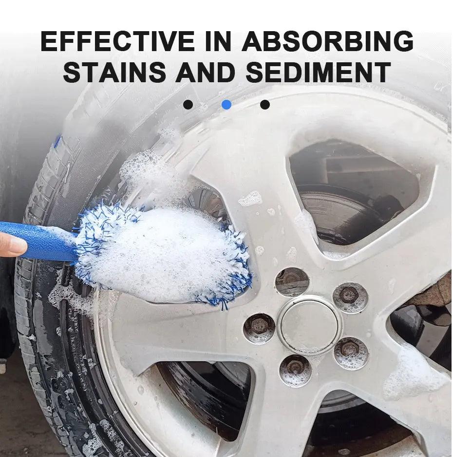 SEAMETAL Car Wheel Tire Rim Cleaning Brush Portable Plush Car Wheel Hub Brush Washing Tool Car Detailing Care Dust Removal Brush - Empire P.E