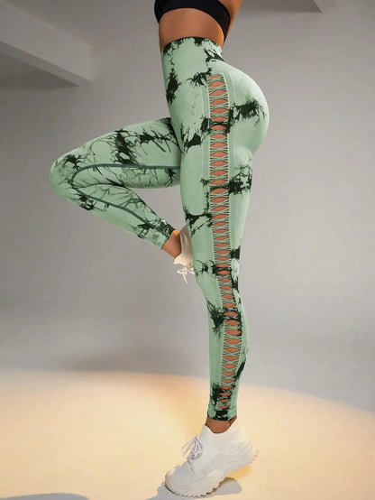 Tie Dye Seamless Leggings for Women High Waist Yoga Pants