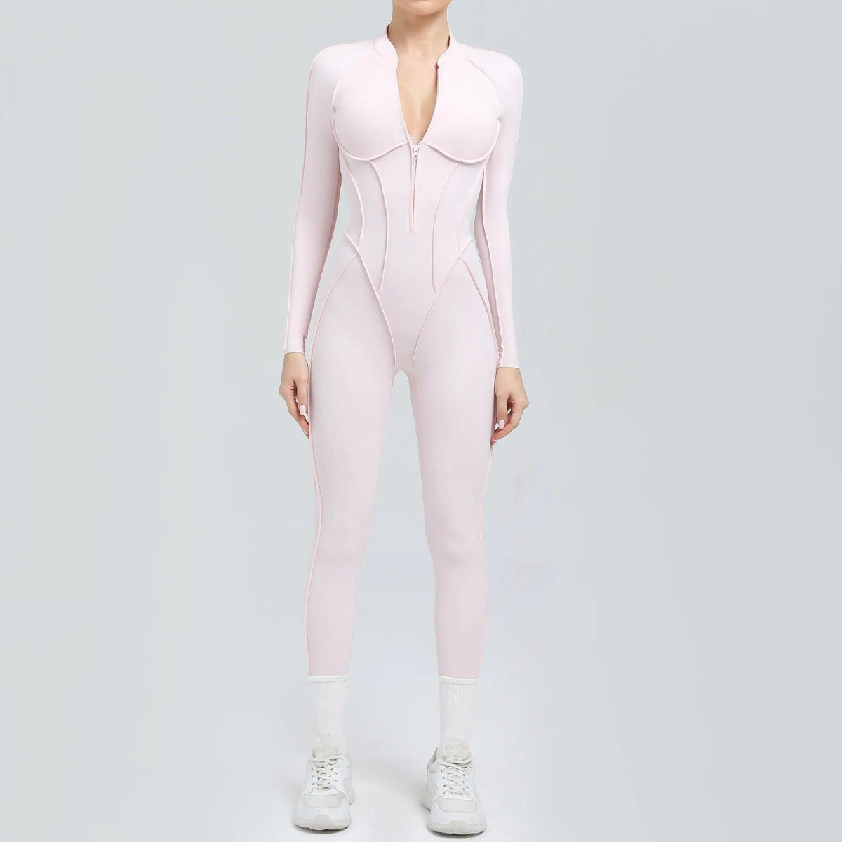 Pad Yoga Jumpsuit Short Sleeve Zipper Sports Wear Gym Fitness - Empire P.E