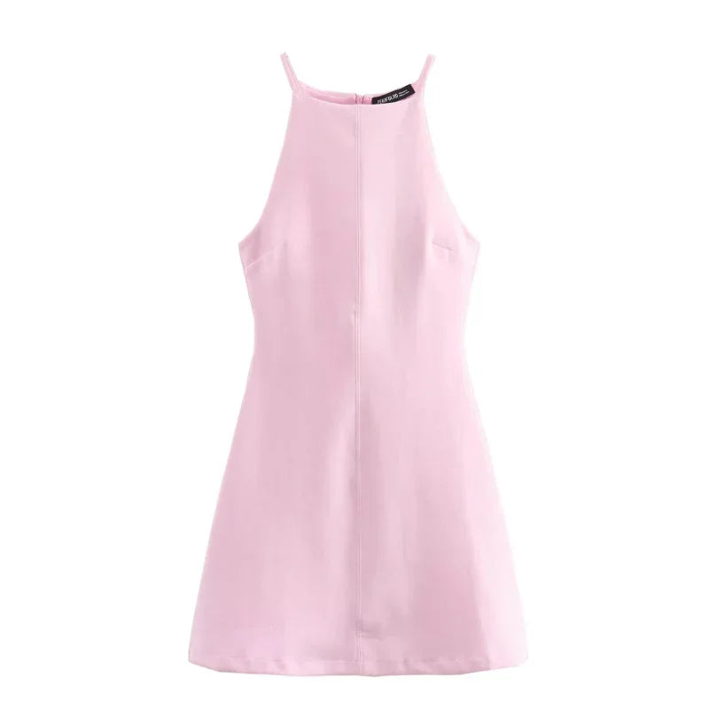 Interlock halter Dress 2024 TRAF's new sexy sleeveless - Empire P.E