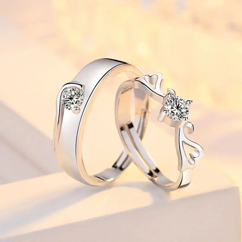 NEW 925 Sterling Silver Moissanite Diamond Couple Rings - Empire P.E