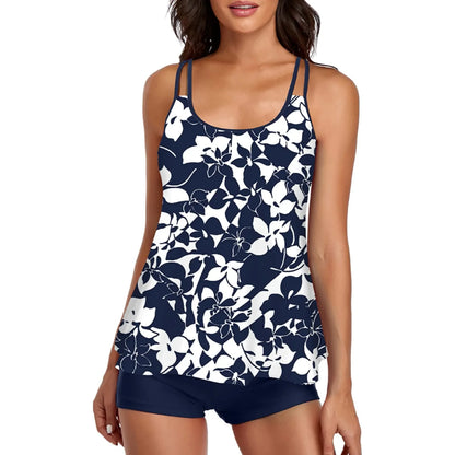 Women Casual Tropical Print Tankini Swimsuit Set - Empire P.E