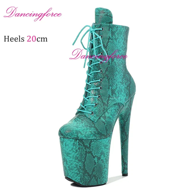 Sexy 8“ 20cm Peach Snake Exotic Pole Dance Shoes - Empire P.E