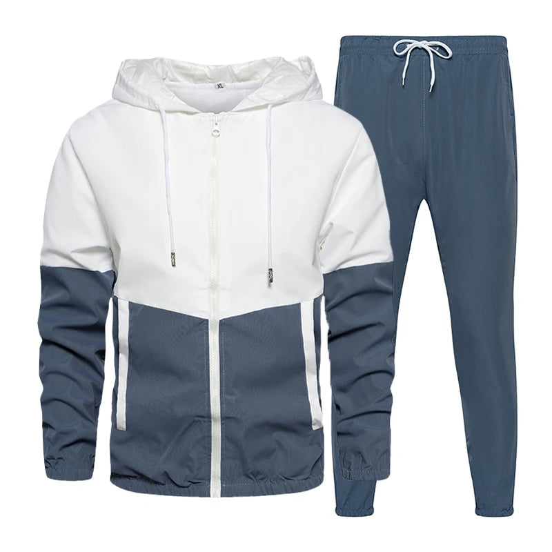 Men Tracksuit Casual Set Mens