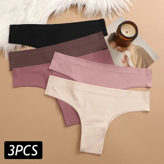 3PCS Women's Ultra-thin Seamless Panties Sexy Low Waist G-string - Empire P.E