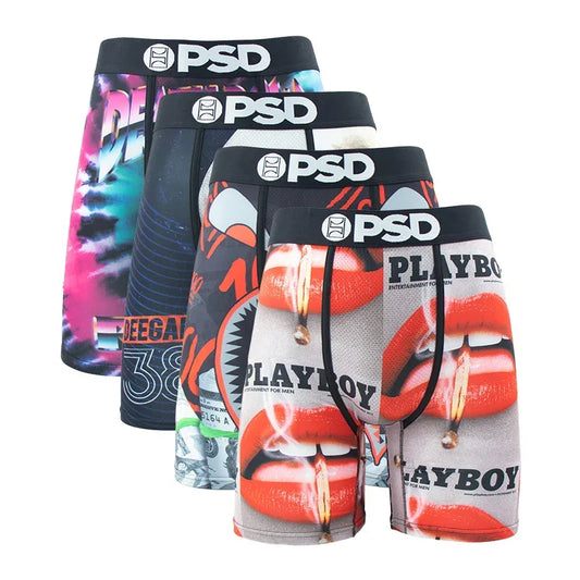 4Pcs Sexy Men Underwear Boxer Print Man Underpants Boxer - Empire P.E