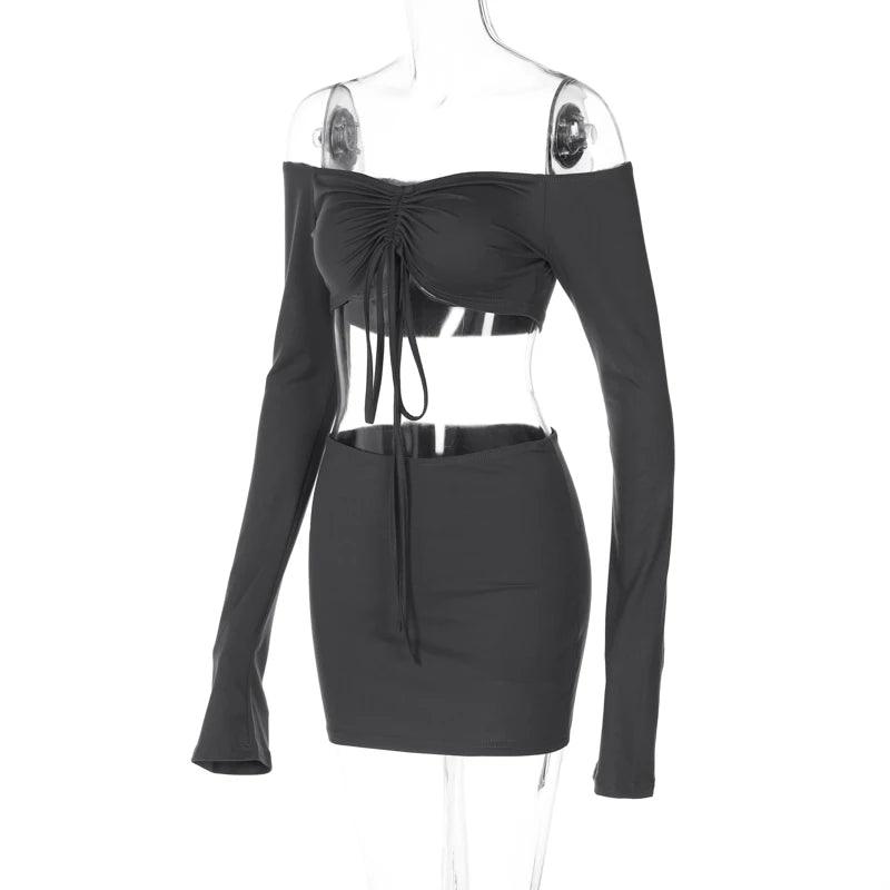 Women Matching 2 Piece Set Long Sleeve Drawstring - Empire P.E