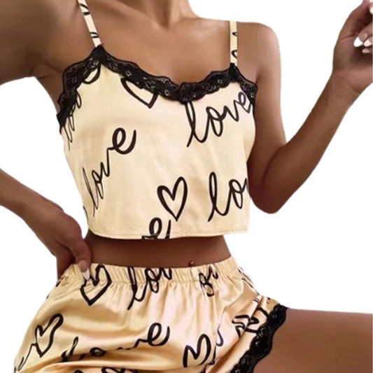 2 Pieces Set Women's Pajama Shorts Suit - Empire P.E