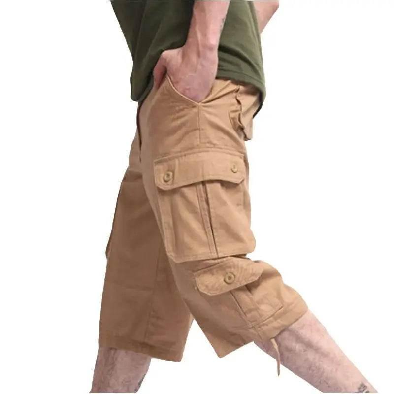 New Men's Trend Loose Large Size Cotton Shorts Multi Pocket - Empire P.E