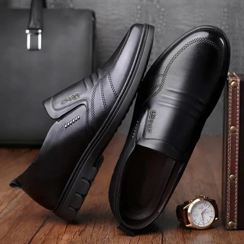 Men's leather shoes Soft bottom anti slip and breath shoes - Empire P.E
