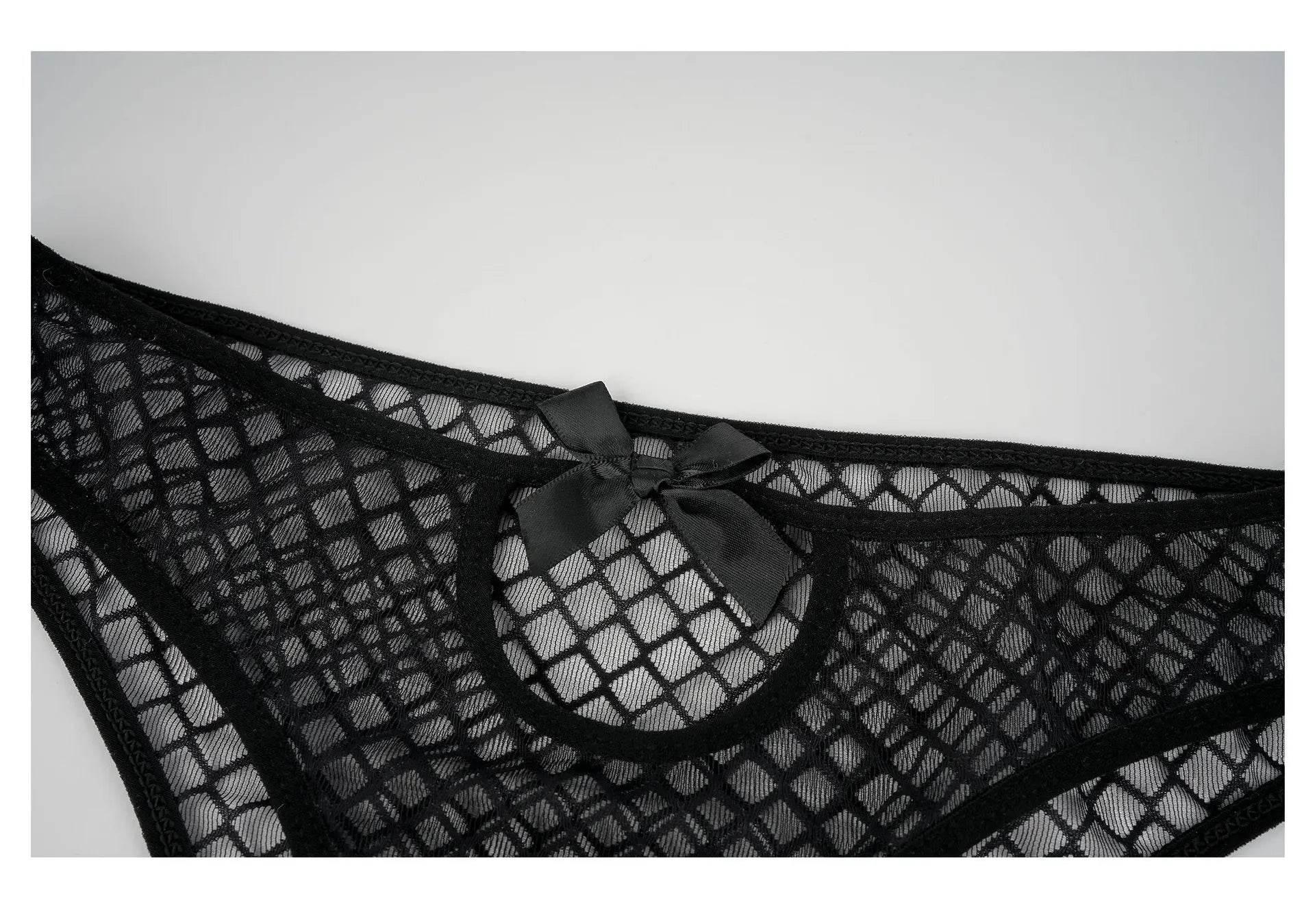 New Black Mesh Bikini Hollow Out Fishnet - Empire P.E