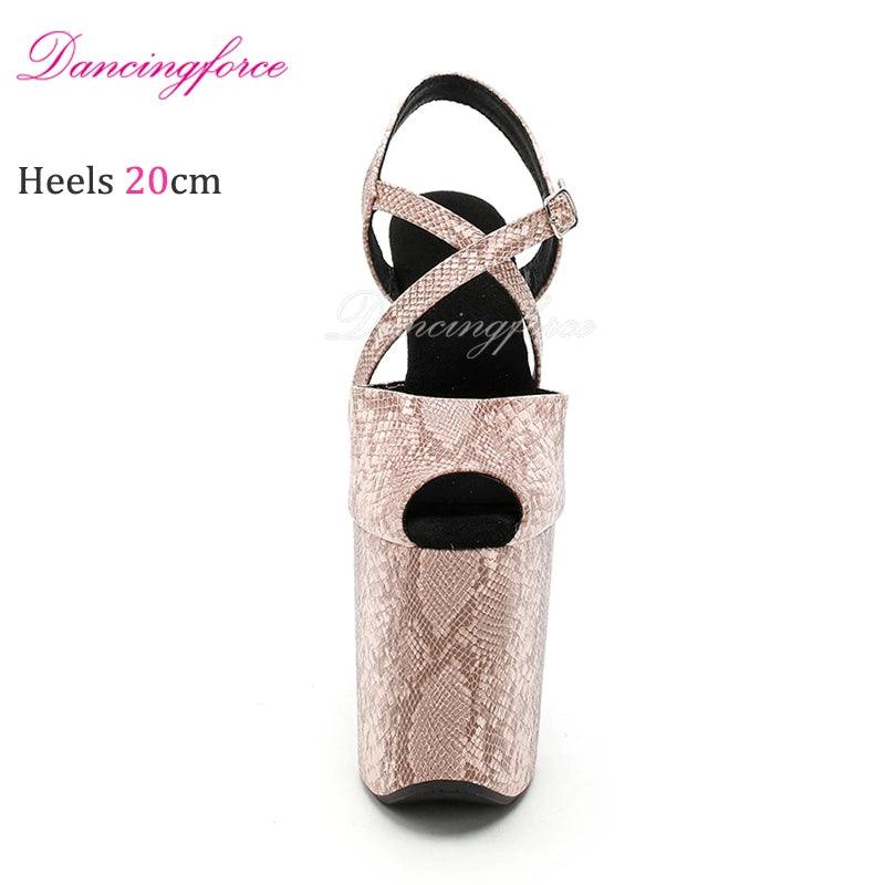 20CM/8inches Snake Print Stripper Pole Dance Shoes - Empire P.E
