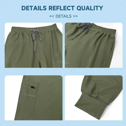 Stretch Scrubs Women Set Uniforms Scrubs Top+ Jogger Pants - Empire P.E