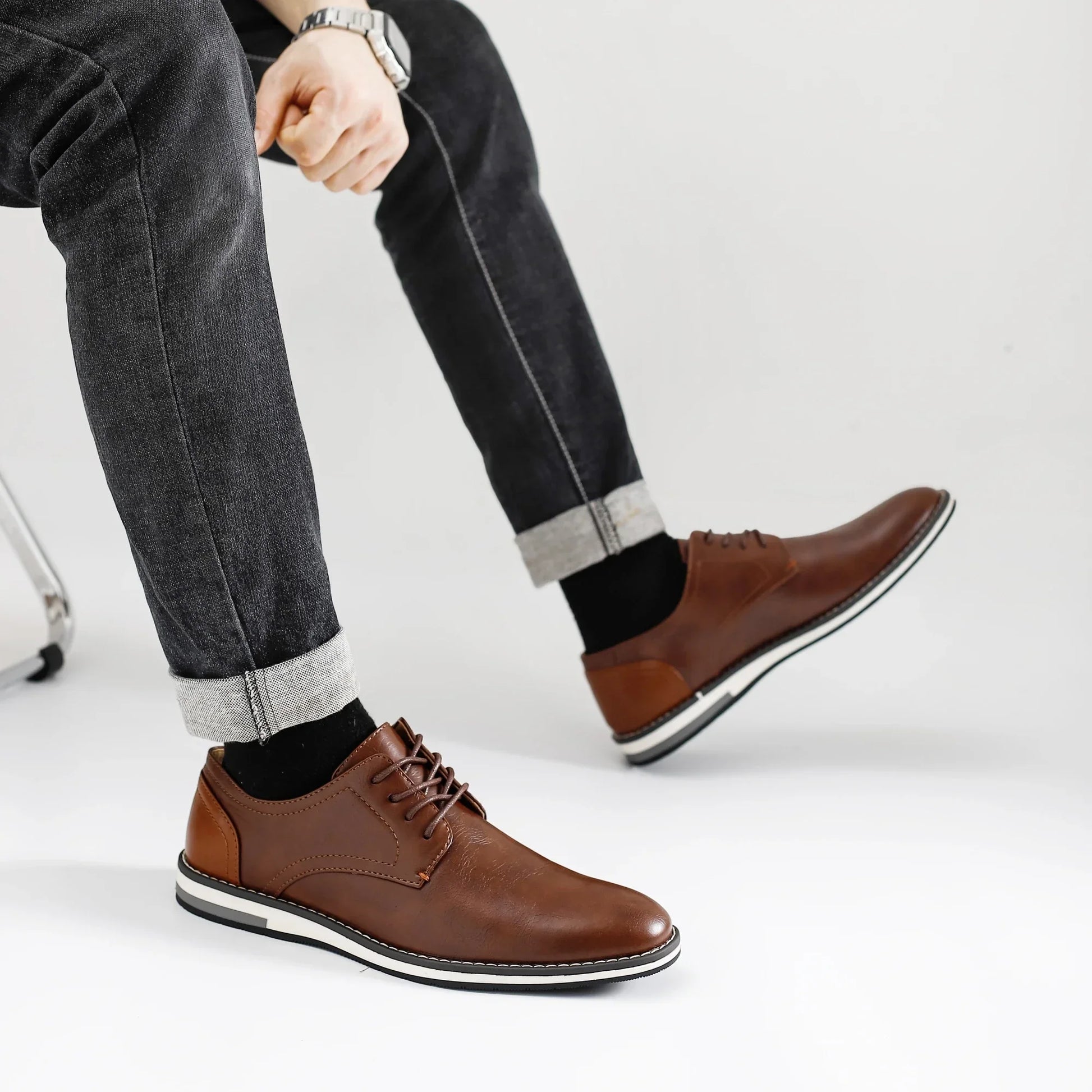Leather loafer men fashion 2024 brand casual shoes - Empire P.E
