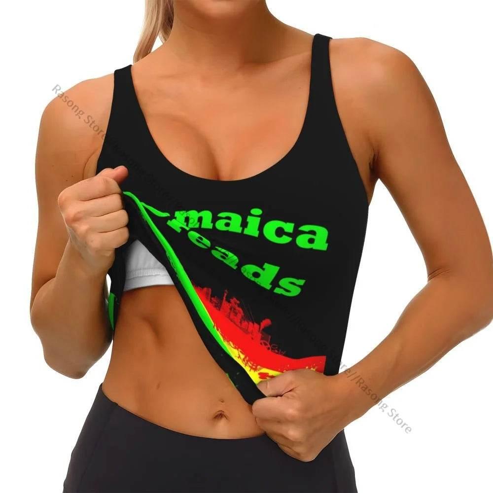 Sports Bra Women Running Yoga Clothes Vest Jamaica Kingdom Flag Gathering Fitness Vest - Empire P.E