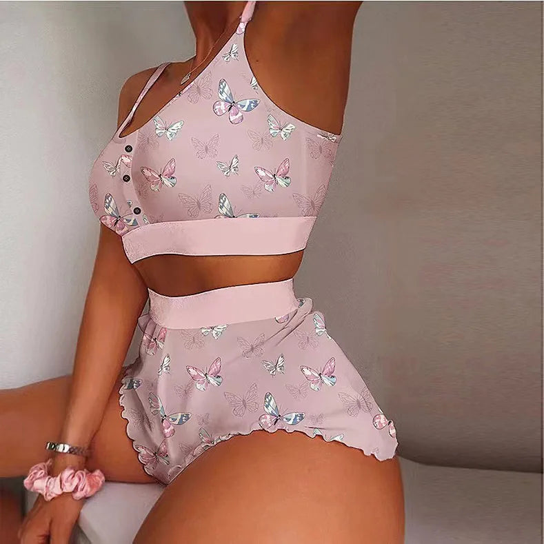 2 Pieces Set Women's Pajama Shorts