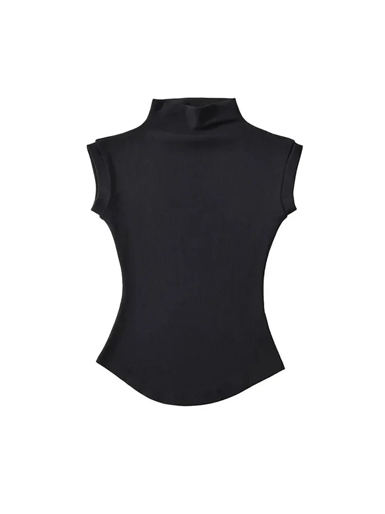 Women Summer Sexy Turtleneck Sleeveless T-Shirts - Empire P.E