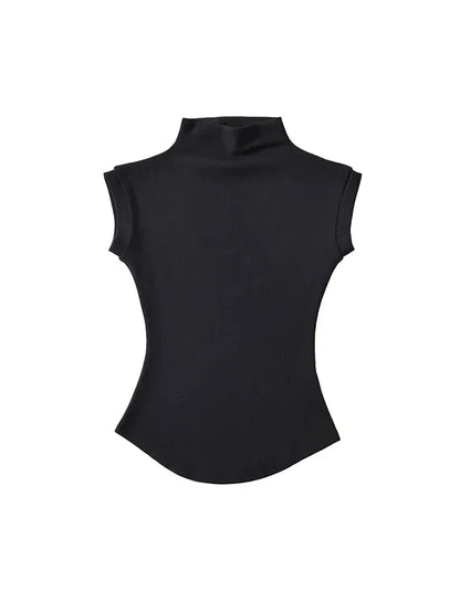 Women Summer Sexy Turtleneck Sleeveless T-Shirts - Empire P.E