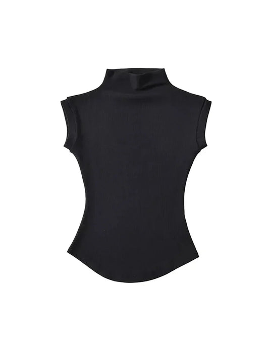Women Summer Sexy Turtleneck Sleeveless T-Shirts - Empire P.E