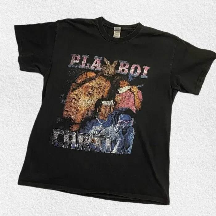 Hip Hop Men Crew Neck Top Vintage Playboi Carti Shirt Playboi Carti Tshirt Playboi Carti T-shirt Merch Tour Hip Hop Rap Tee - Empire P.E