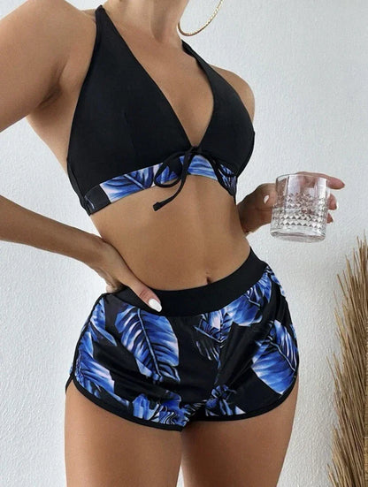 Women 2025 New Sexy Halter Bikini 3 Piece Set