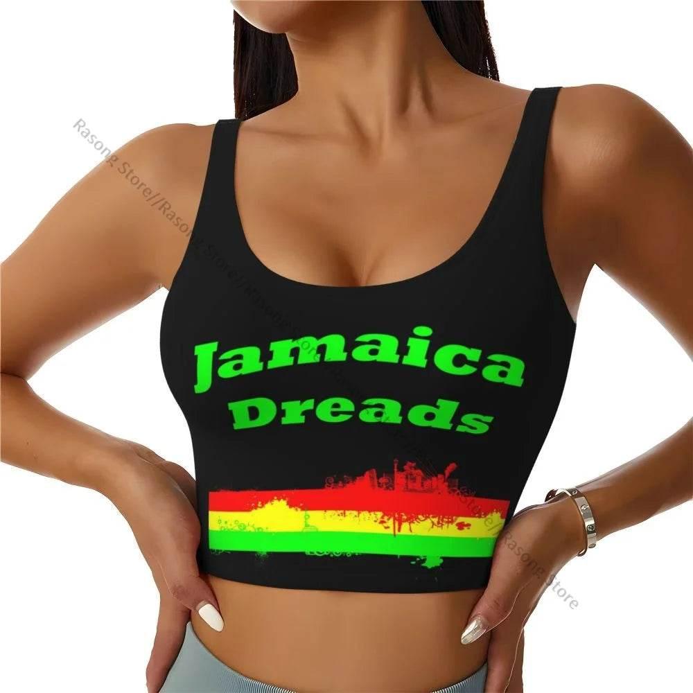 Sports Bra Women Running Yoga Clothes Vest Jamaica Kingdom Flag Gathering Fitness Vest - Empire P.E