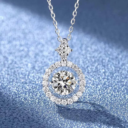 Dancing Moissanite Women Moissanite Necklace Original 925 Sterling Silver - Empire P.E
