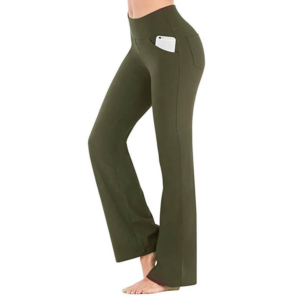 Ogilvy Mather Solid Elegant Female Lady Women's Legs Pants Palazzo Flared Wide Killer High Waist OL Ladies Career Long Trousers - Empire P.E