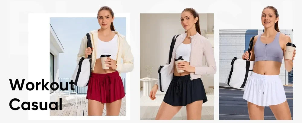 2in1 Jogger Flowy Athletic Shorts for Women - Empire P.E