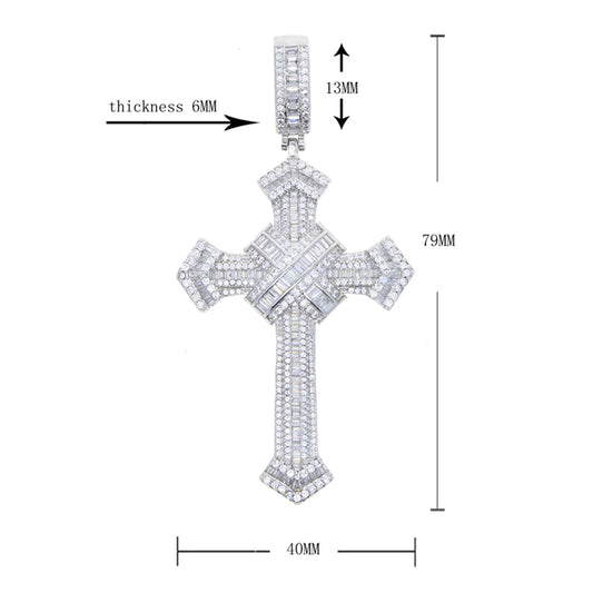 New Iced Out Cross Pendant Necklace