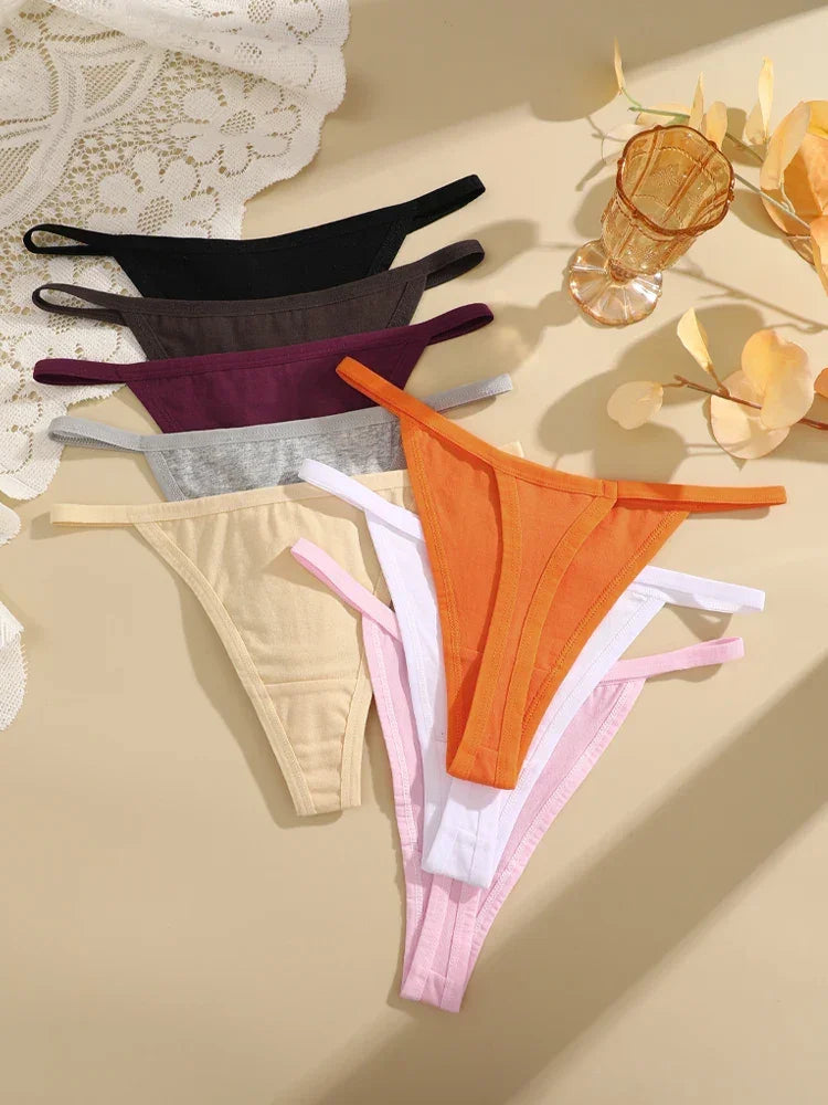 4Pcs Women's Cotton Thongs Thin Waist Underwear S-XL - Empire P.E