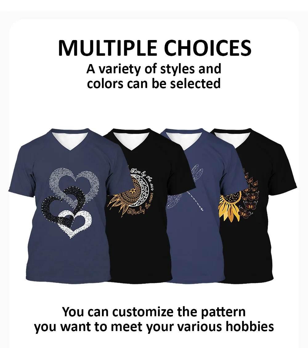 New Women'S T-Shirt Summer Short Sleeve V-Neck Top Loose Casual Female Clothing Streetwear Hip Hop Tee Harajuku T Shirt Pullover - Empire P.E