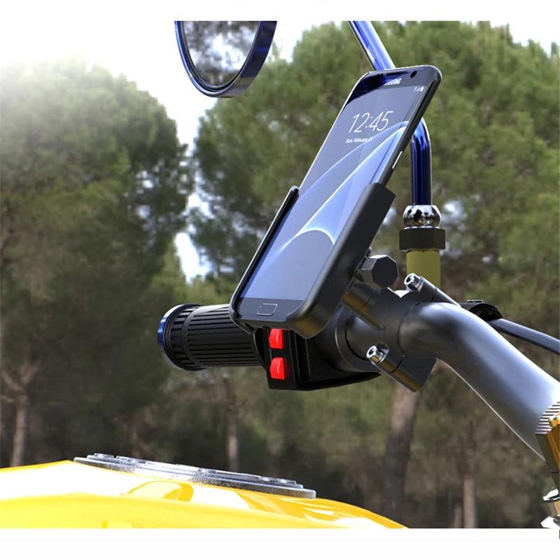 VIKEFON Aluminum Alloy Motorcycle Bike Bicycle Phone Holder for 4-7 inch Smartphone GPS Handlebar Mount Motorbike Accessories - Empire P.E