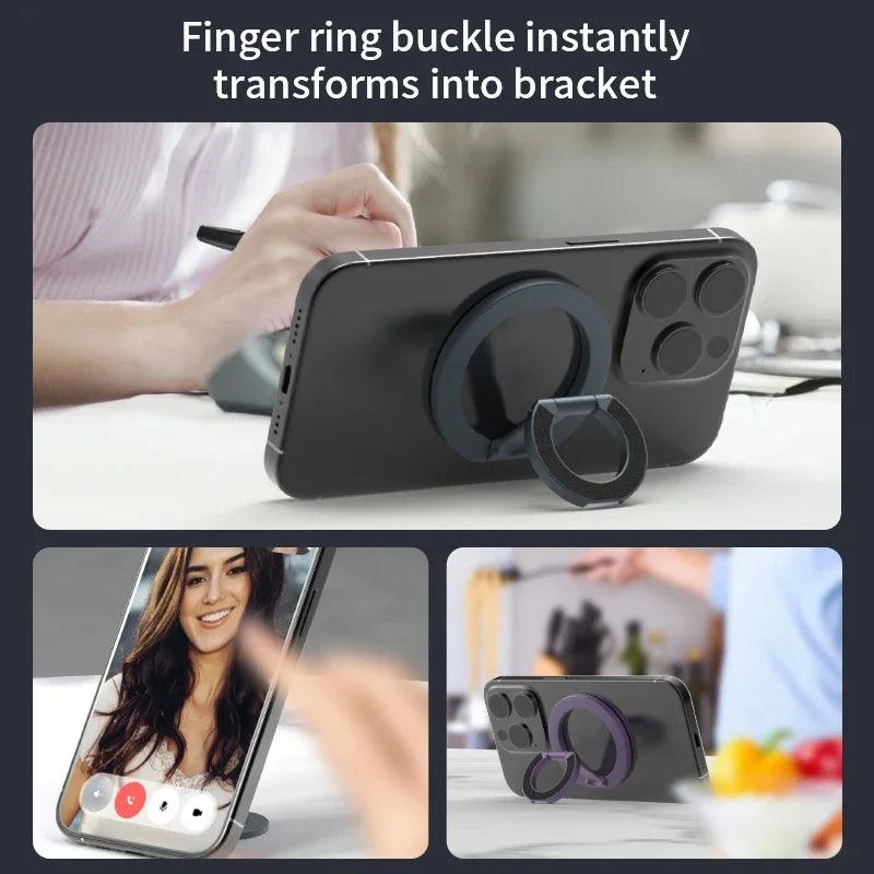 For MagSafe Double Sided Magnetic Phone Ring Holder Portable Folding Cellphones Stand Phone Accessories Support Bracket Grip Tok - Empire P.E