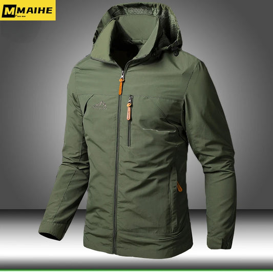 Men's Windbreaker Waterproof Military Hooded Coat - Empire P.E