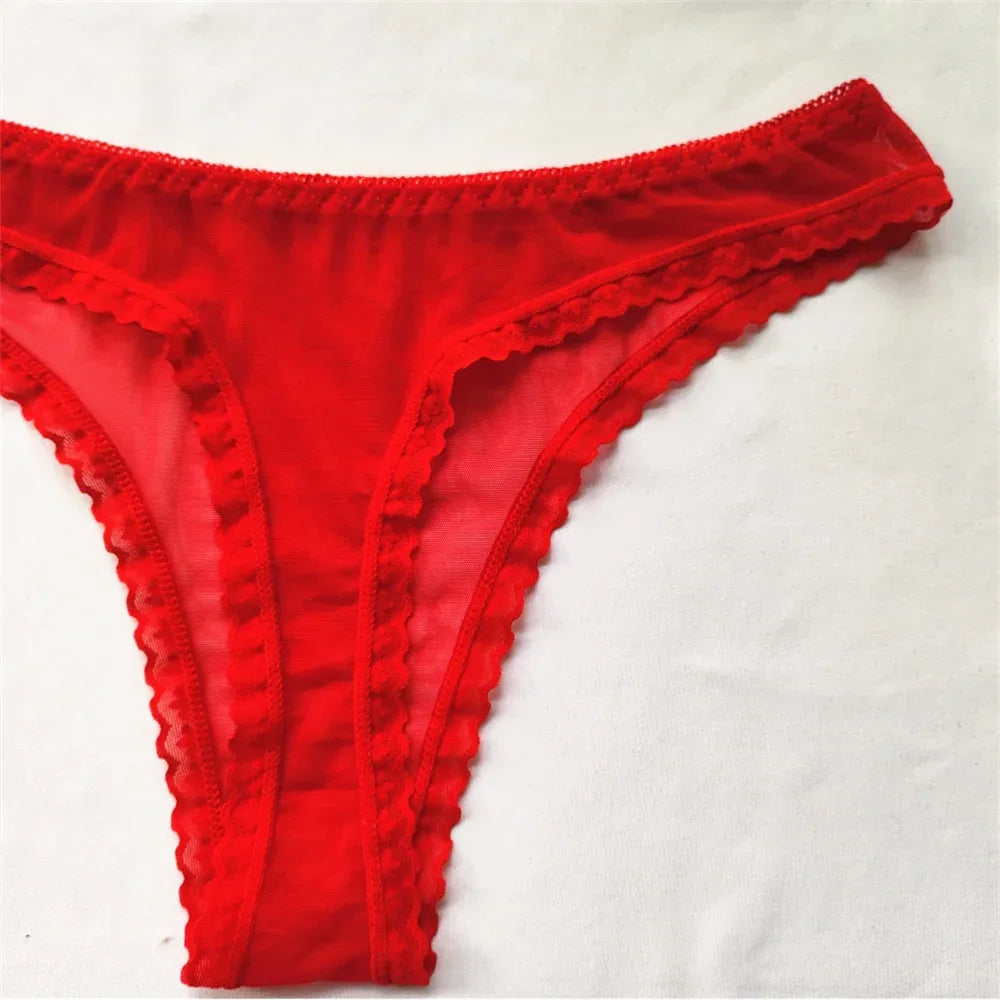 3pcs/set Transparent Thong Panties Sexy Lace G-string - Empire P.E
