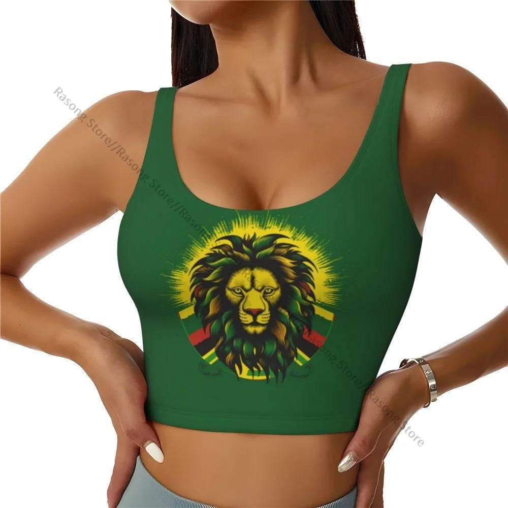 Sports Bra Women Running Yoga Clothes Vest Jamaica Kingdom Flag Gathering Fitness Vest - Empire P.E