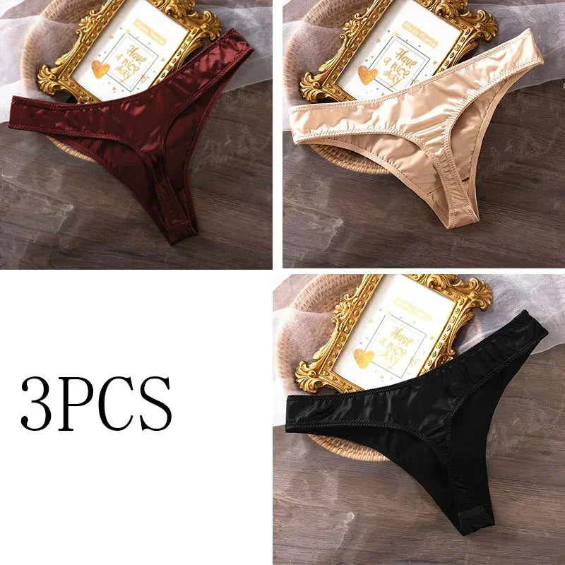 3PCS Ice Silk Seamless Skin-friendly Breathable Briefs Women Underwear - Empire P.E
