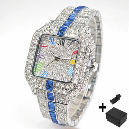 Hot Fashion Full Diamond Hip Hop Iced Out Bling Watch