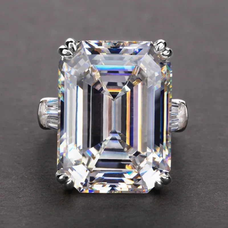 New Simple Shiny Big Rectangle Zircon Women Rings White/Pink Stones - Empire P.E