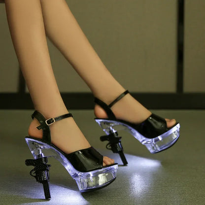Women's Led lighting  34-43 Crystal High Heels