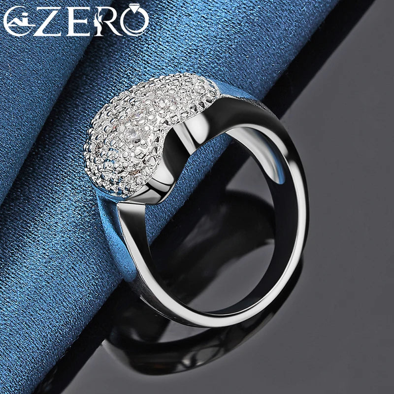 Luxury 925 Sterling Silver Crystal Love Heart Ring