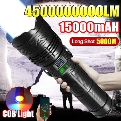Most Powerful LED Flashlight USB Rechargeable Tactical Torch Light