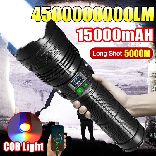 Most Powerful LED Flashlight USB Rechargeable Tactical Torch Light
