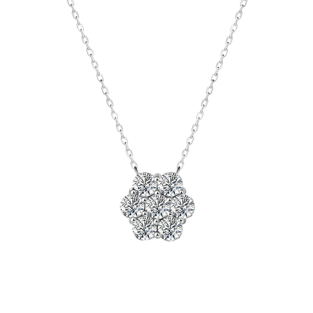 Real D Color Flower Full Moissanite Jewelry Sets - Empire P.E