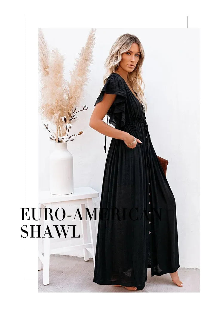 Sexy Bikini Cover-ups Long Tunic Beach Dress