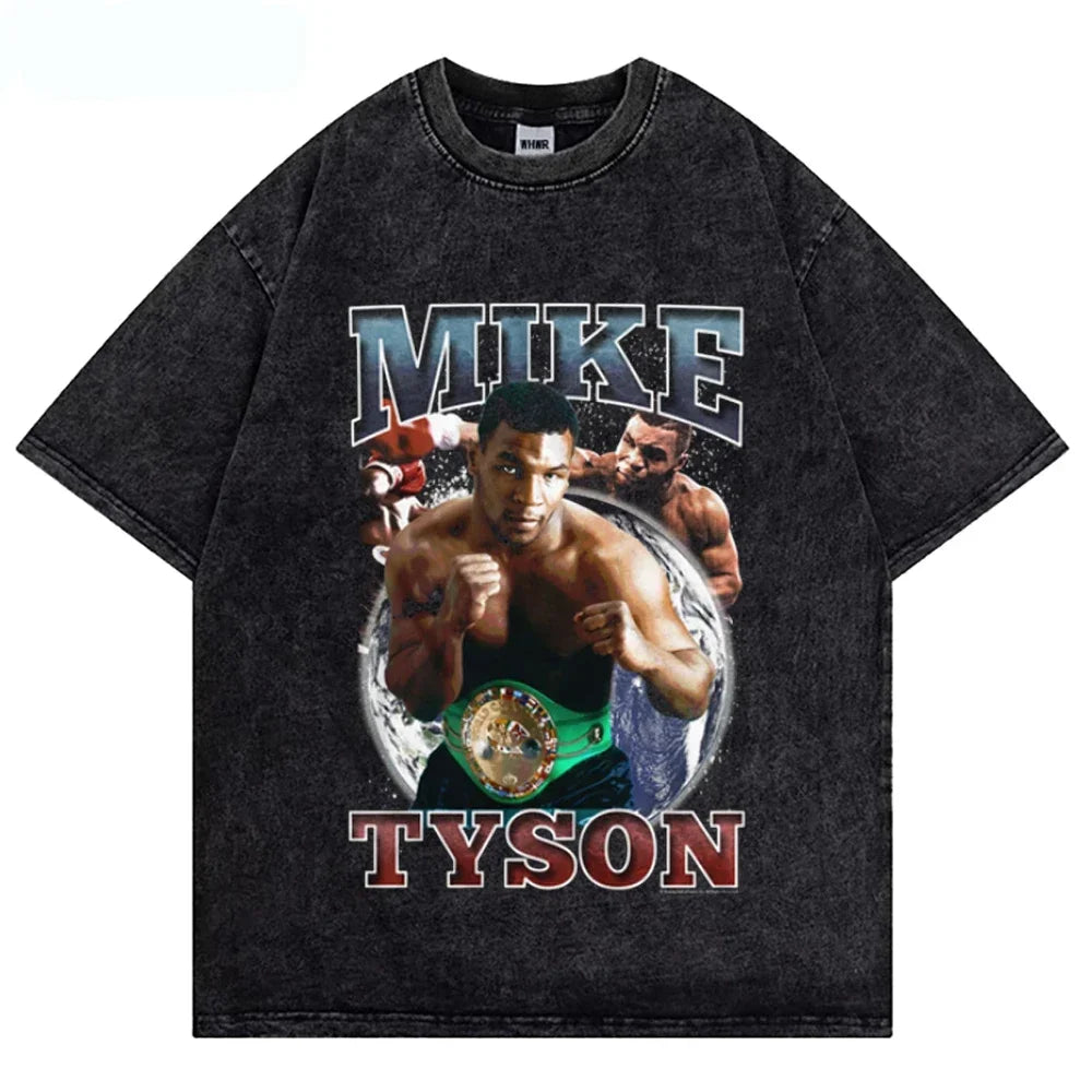 Mike Tyson Washed T Shirt Vintage Boxing Champion T-shirts - Empire P.E