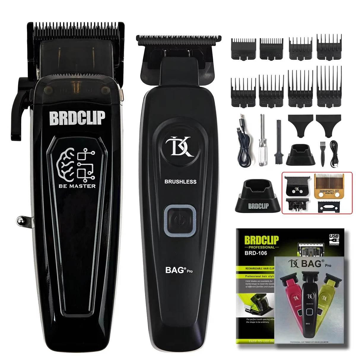 New Professional BRDCLIP BRD106 078 Hair Clipper 7500RPM 7200RPM Hair Salon Trimmer DLC Blade with Charging Base Barber for Men - Empire P.E